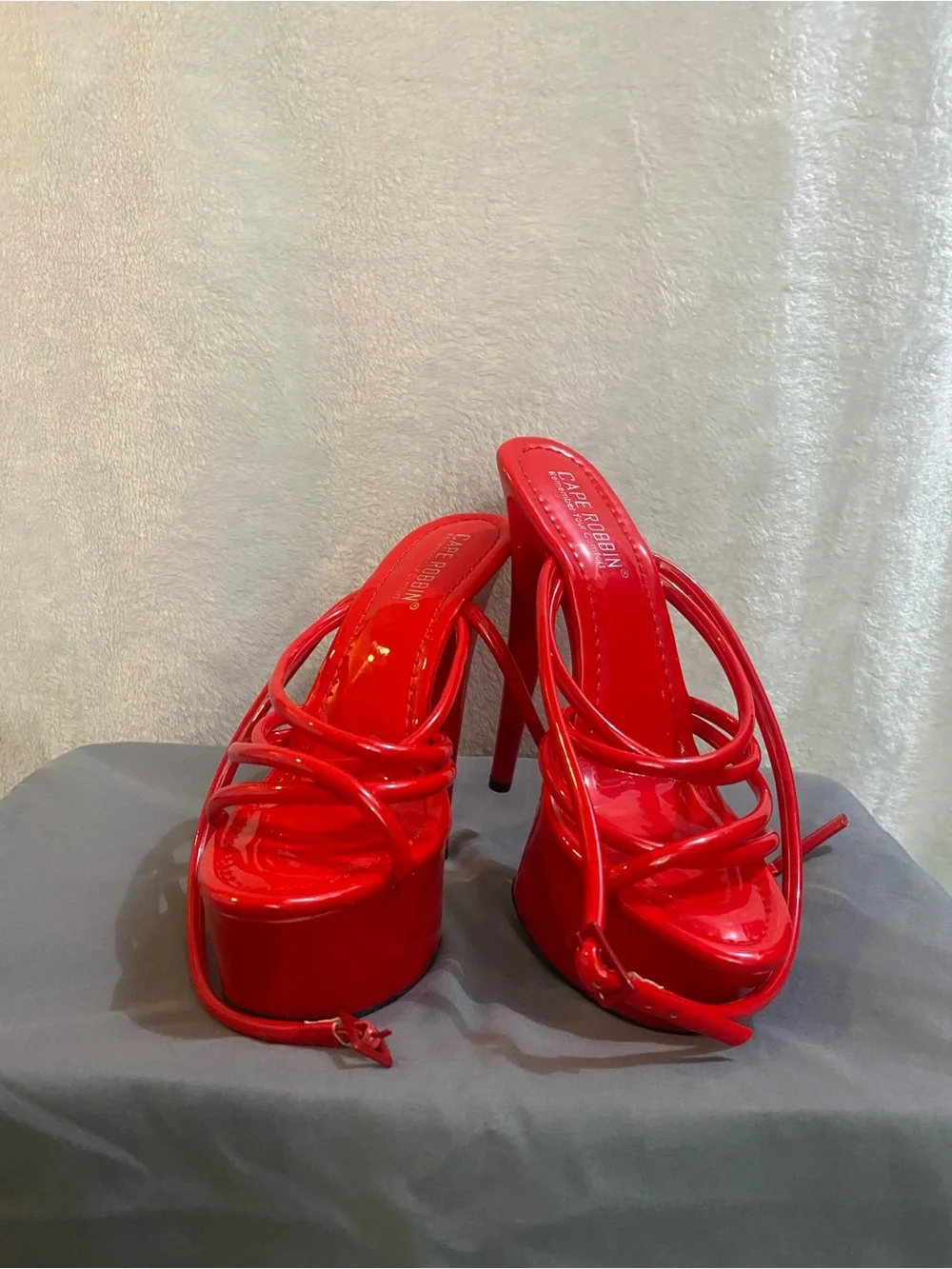 Cape Robbin Bright Red Patent Platform Heels